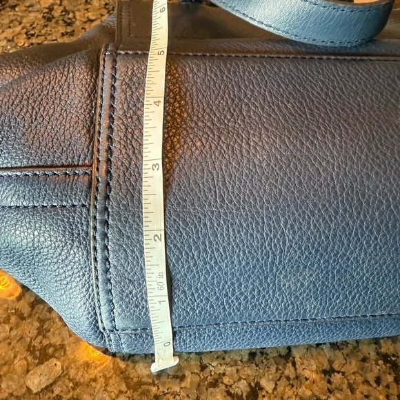 Tory Burch Navy Half Moon Satchel - Picture 5 of 15